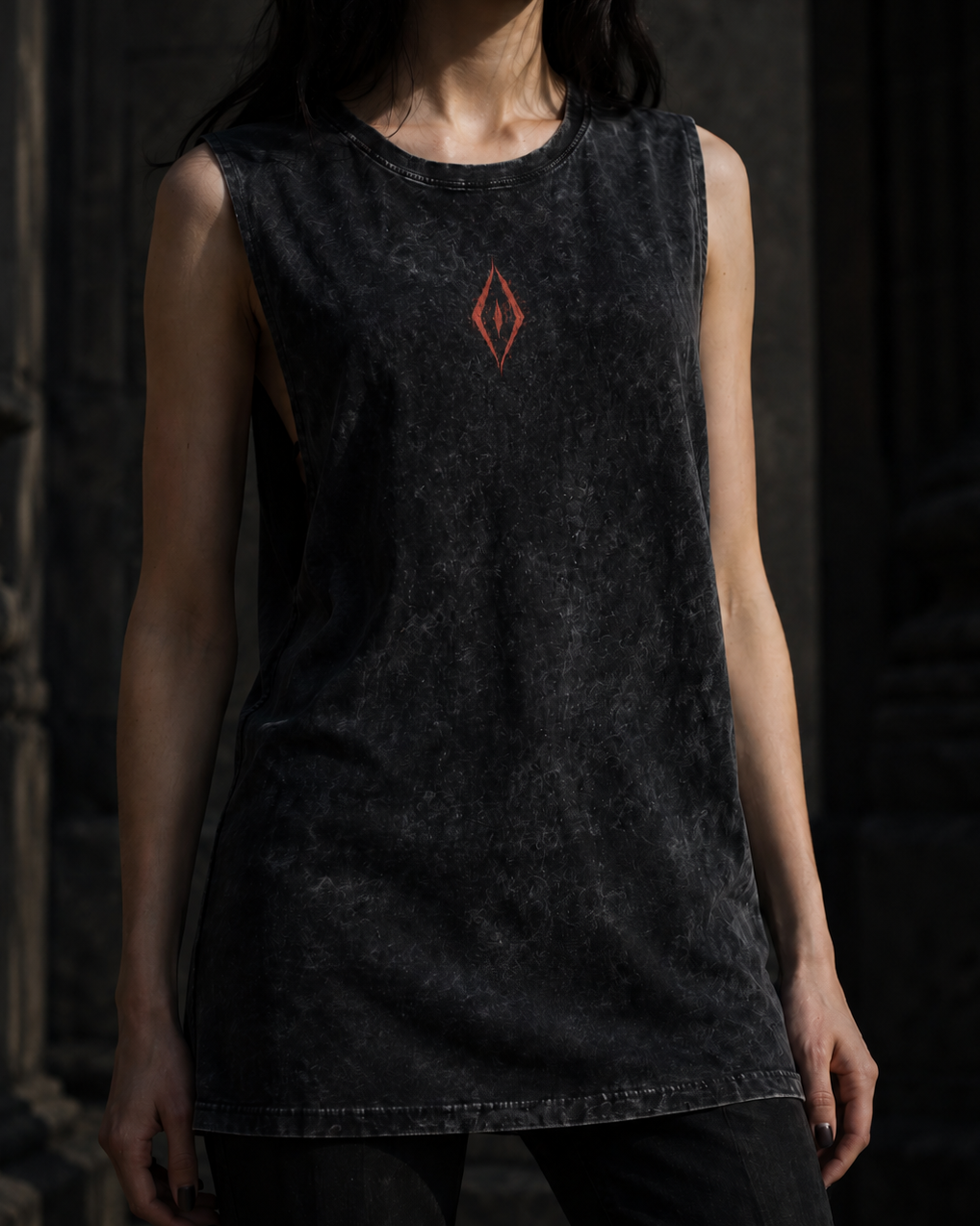 ASHEN Stonewashed black ember tank