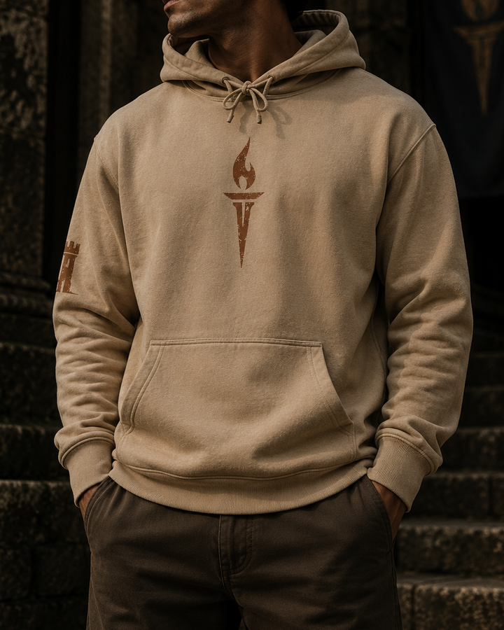 Warden Sandstone garment dyed hoodie